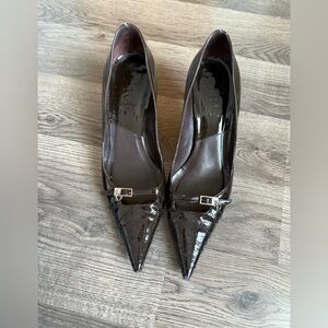Dior Dark Brown Patent Leather Heels